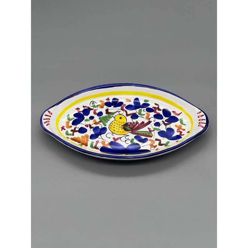 Vintage Sambuca Mario Made in Italy Pottery Vanity Tray Handmade Hand Painted